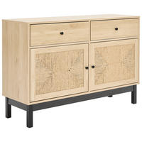 SIDEBOARD 120/80/39 cm  - svart/naturfärgad, Natur, metall/papper (120/80/39cm) - MID.YOU