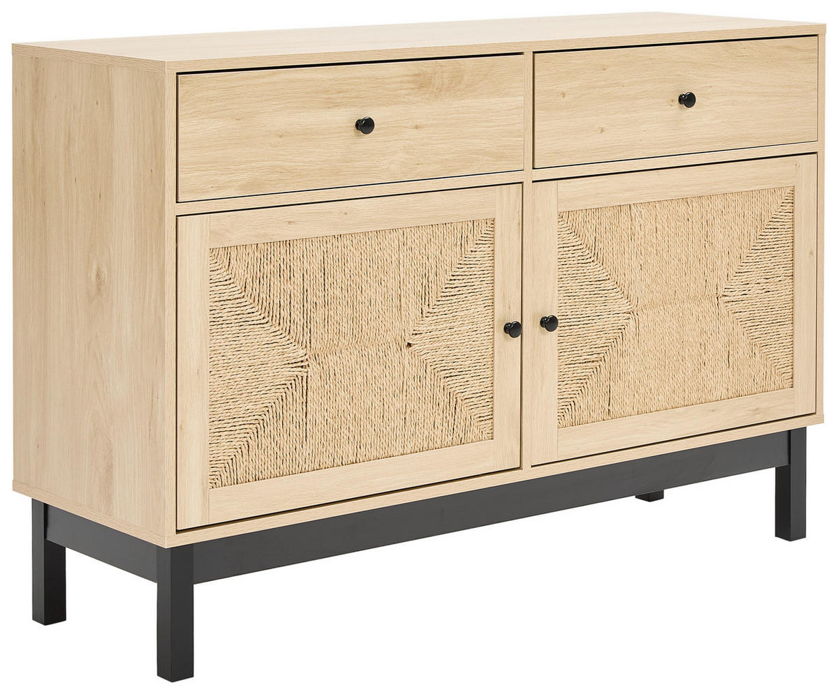 SIDEBOARD 120/80/39 cm  - svart/naturfärgad, Natur, metall/papper (120/80/39cm) - MID.YOU