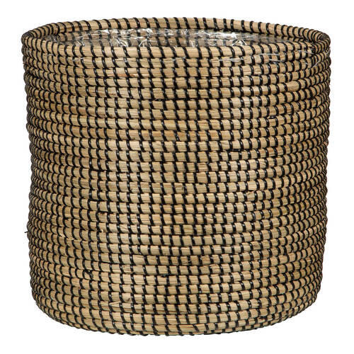 KVETNÍK prírodné materiály, 24/24/22,5 cm - čierna, Natur, prírodné materiály (24/24/22,5cm)
