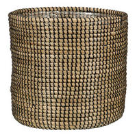 KVETNÍK prírodné materiály, 24/24/22,5 cm - čierna, Natur, prírodné materiály (24/24/22,5cm)