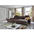 ECKSOFA  in Echtleder Dunkelbraun  176/334 cm  - Dunkelbraun/Schwarz, Design, Leder/Metall (176/334cm) - Dieter Knoll