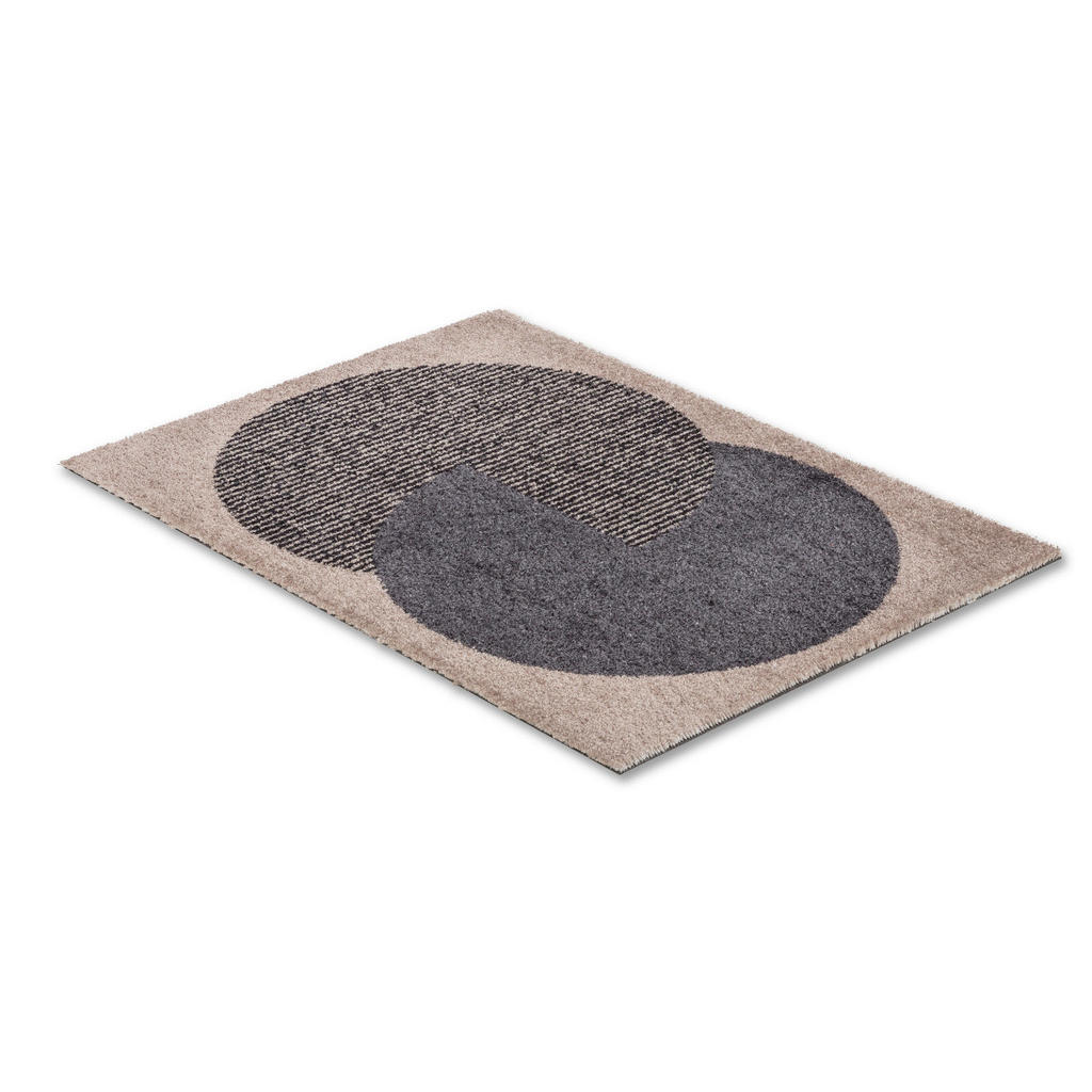 Thumbnail - Schöner Wohnen FUßMATTE Manhattan, Anthrazit, Beige, Textil, Abstraktes, rechteckig, 67x100 cm, schmutzabweisend, für Fu...