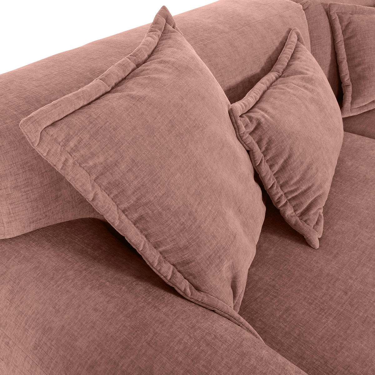 ECKSOFA in Flachgewebe Altrosa  - Schwarz/Altrosa, Konventionell, Kunststoff/Textil (274/174cm) - Carryhome