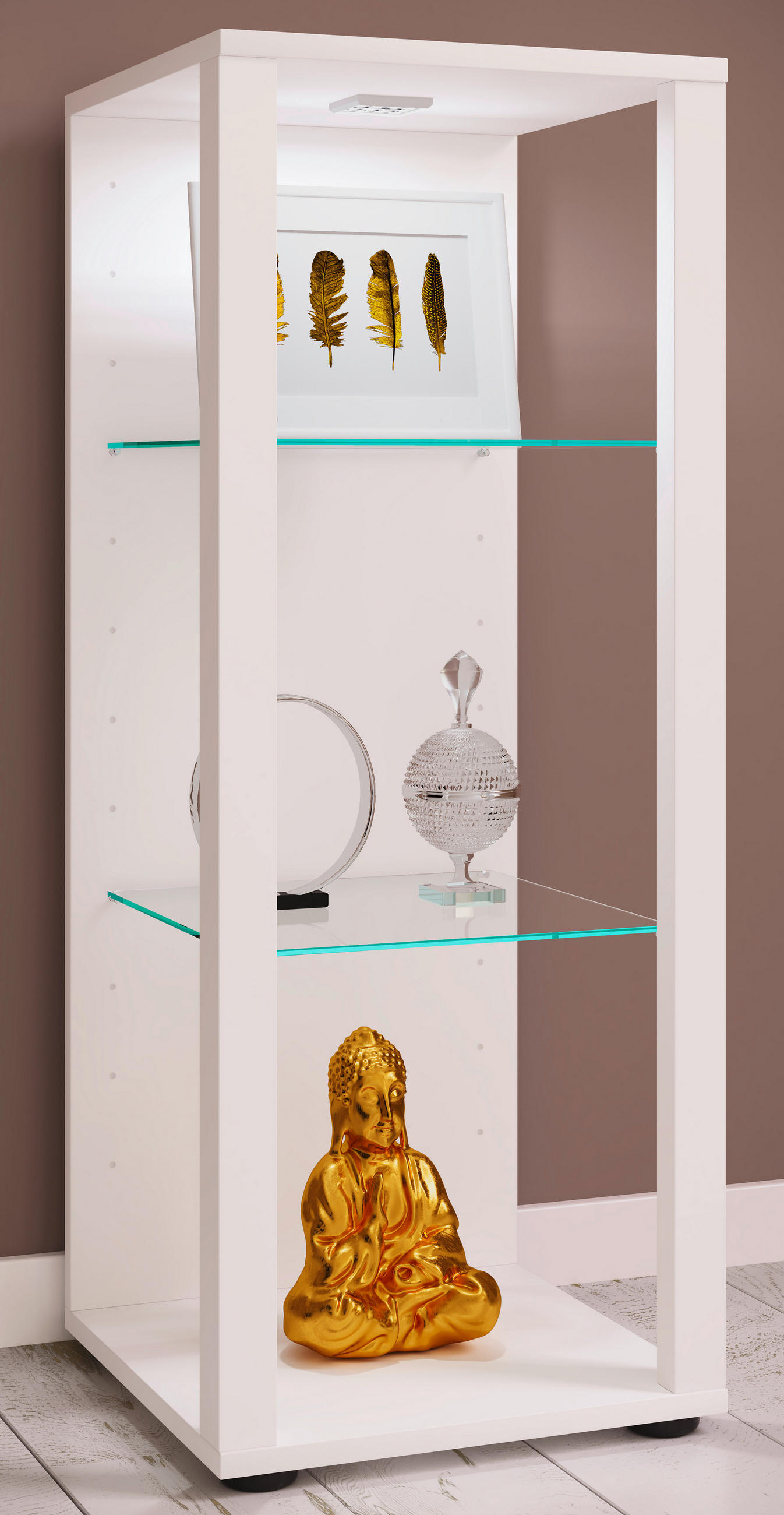 VITRINE in Weiß  - Schwarz/Weiß, MODERN, Glas/Holzwerkstoff (35/90/35cm) - MID.YOU