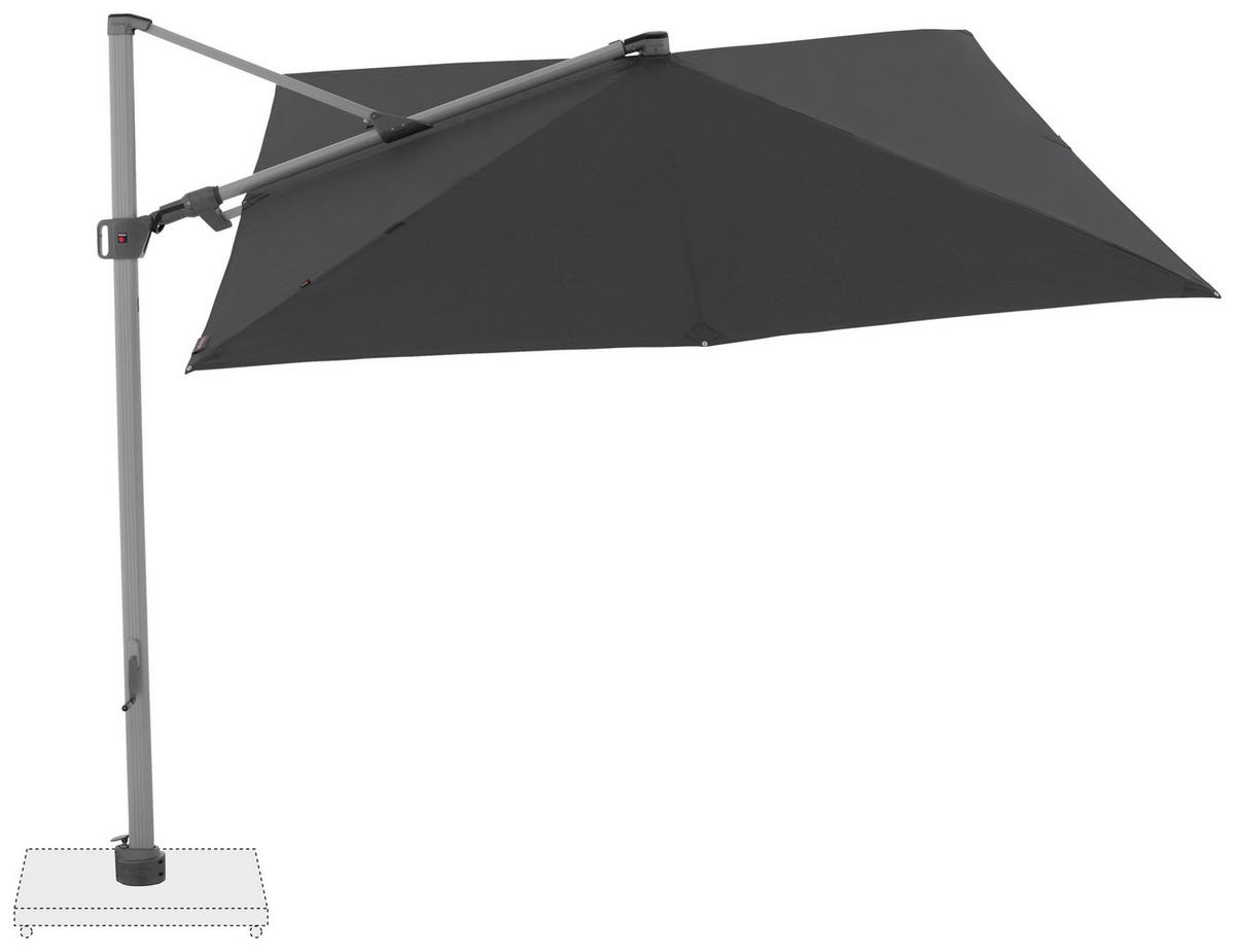 AMPELSCHIRM 275 cm Dunkelgrau  - Dunkelgrau/Silberfarben, KONVENTIONELL, Textil/Metall (275/263cm) - KNIRPS