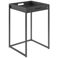 BEISTELLTISCH 38/38/58 cm JUSTB! Eiche furniert Anthrazit, Schwarz quadratisch  - Anthrazit/Schwarz, Design, Holz/Metall (38/38/58cm) - Musterring