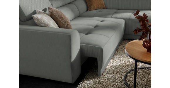 ECKSOFA in Feincord Grau 284/205 cm - Schwarz/Grau, Design, Kunststoff/Textil (284/205cm) - Xora