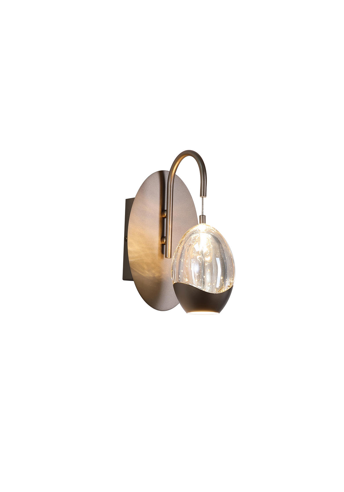 LED-WANDLEUCHTE   - Champagner/Transparent, Trend, Glas/Metall (25,5/13/19cm)