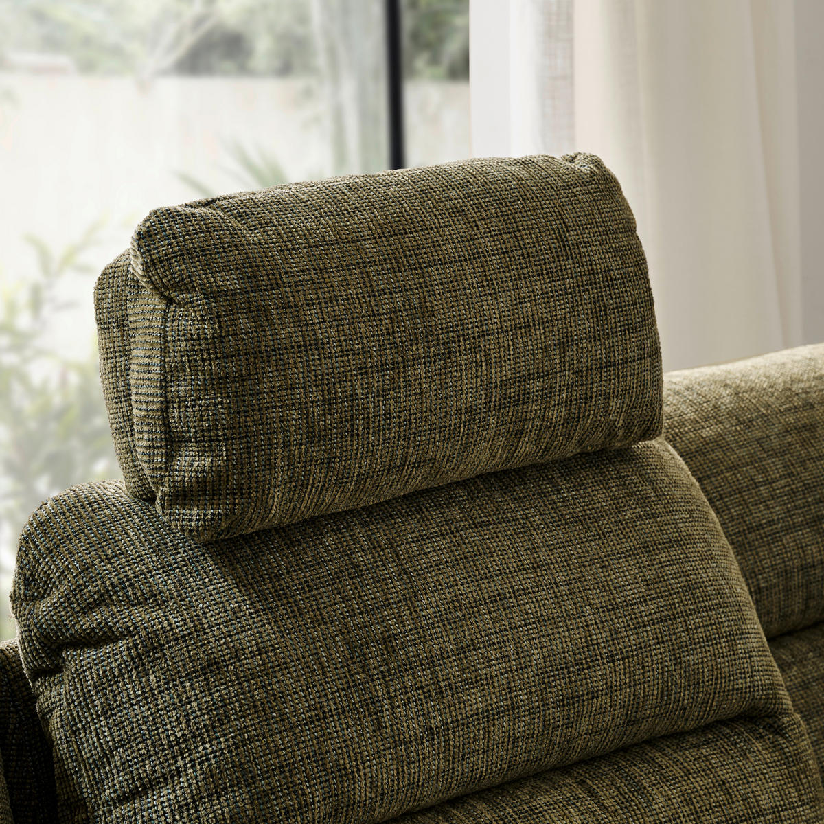ECKSOFA in Chenille Olivgrün  - Schwarz/Olivgrün, Design, Textil/Metall (213/286cm) - Welnova