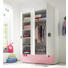 BABYKLEIDERSCHRANK Now! Minimo Hellrosa, Weiß - Hellrosa/Rot, Basics, Holzwerkstoff (135/192/53,1cm) - Hülsta - Now