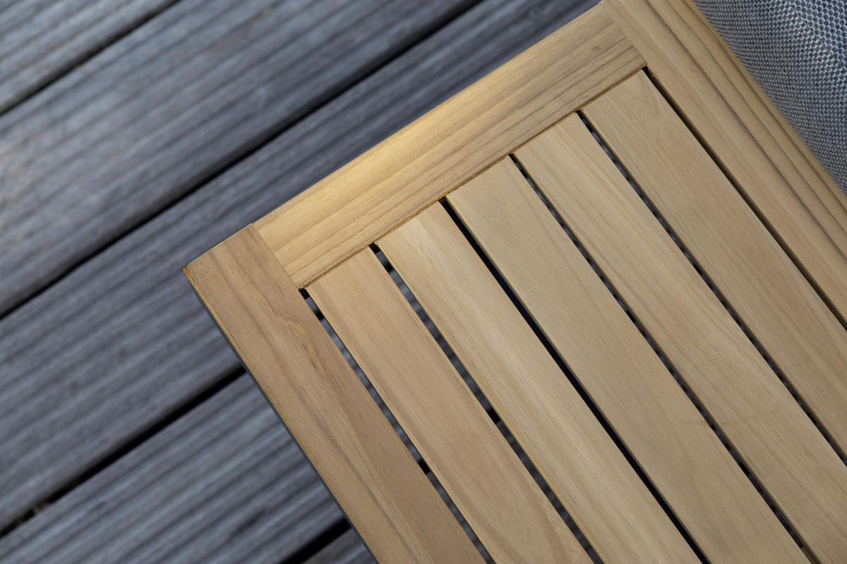 LOUNGEGARNITUR   253/70/175 cm Teakholz Aluminium  - Anthrazit/Grau, Basics, Holz/Textil (253/70/175cm) - Gardenson