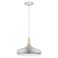 HÄNGELEUCHTE Sabinar 40/110 cm   - Silberfarben/Braun, Design, Holz/Metall (40/110cm) - Eglo
