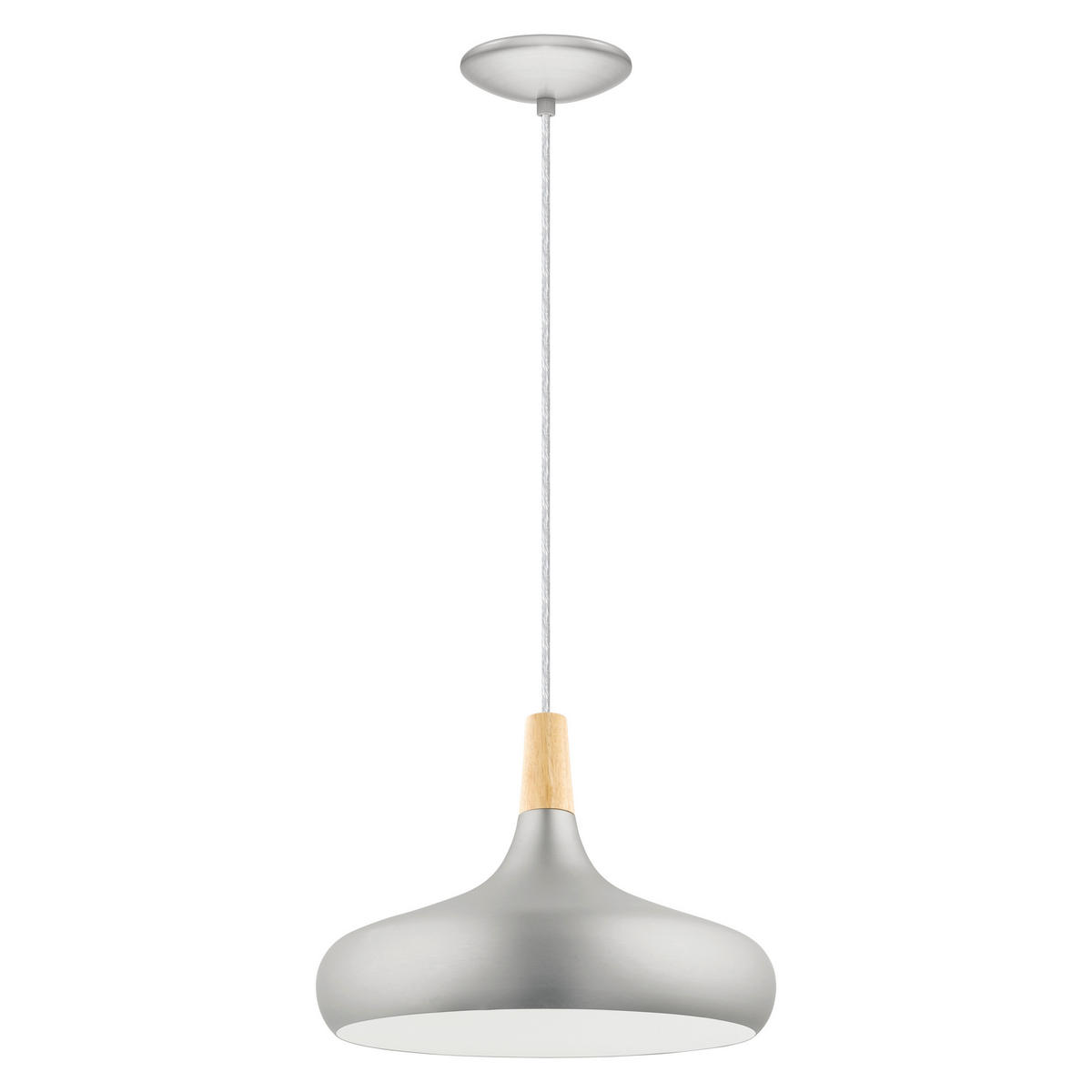 HÄNGELEUCHTE Sabinar 40/110 cm   - Silberfarben/Braun, Design, Holz/Metall (40/110cm) - Eglo