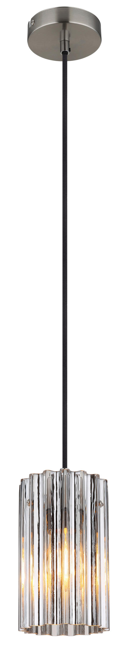 HÄNGELEUCHTE 11.5/120 cm  - Klar/Nickelfarben, Design, Glas/Metall (11.5/120cm) - Globo