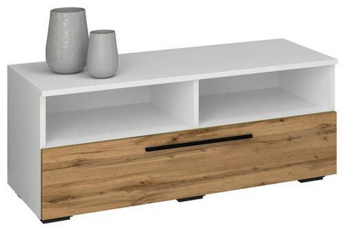TV-BÄNK  i 95/39/40 cm  - honungsek/vit, Modern, metall/trämaterial (95/39/40cm) - MID.YOU