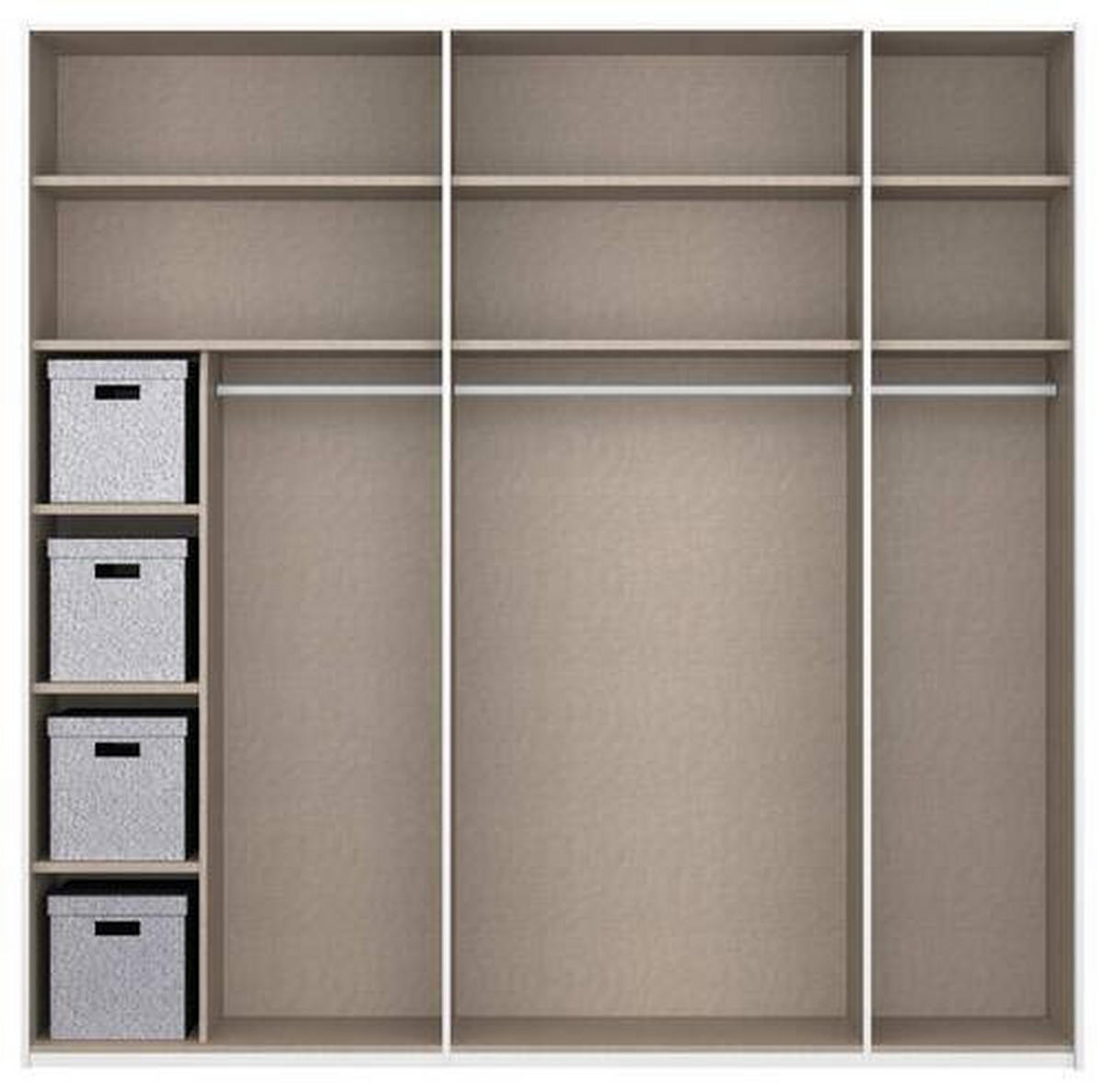 SCHWEBETÜRENSCHRANK in Graphitfarben  - Graphitfarben, Design, Glas/Holzwerkstoff (226/223/68cm) - Xora