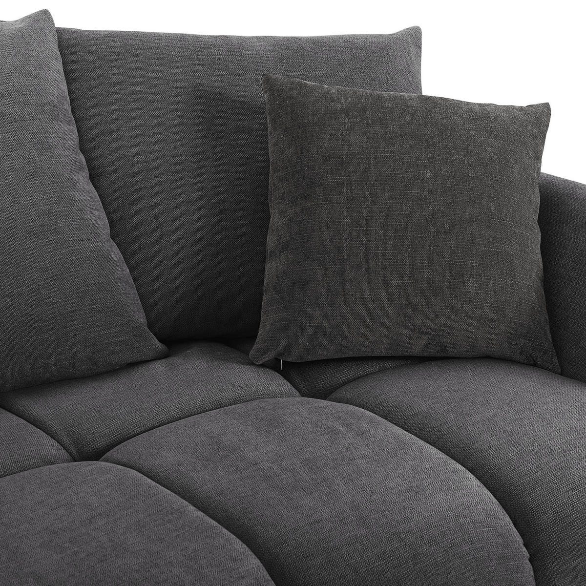 BIGSOFA in Flachgewebe Anthrazit  - Anthrazit/Schwarz, Konventionell, Holz/Textil (290/78/115cm) - Carryhome