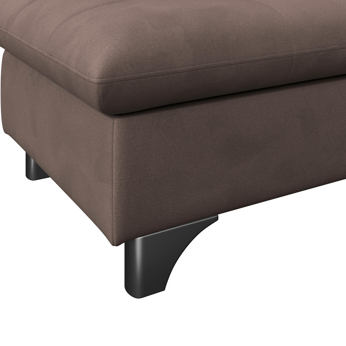 HOCKER Chenille Dunkelbraun  - Chromfarben/Dunkelbraun, KONVENTIONELL, Textil/Metall (108/46/108cm) - Livetastic