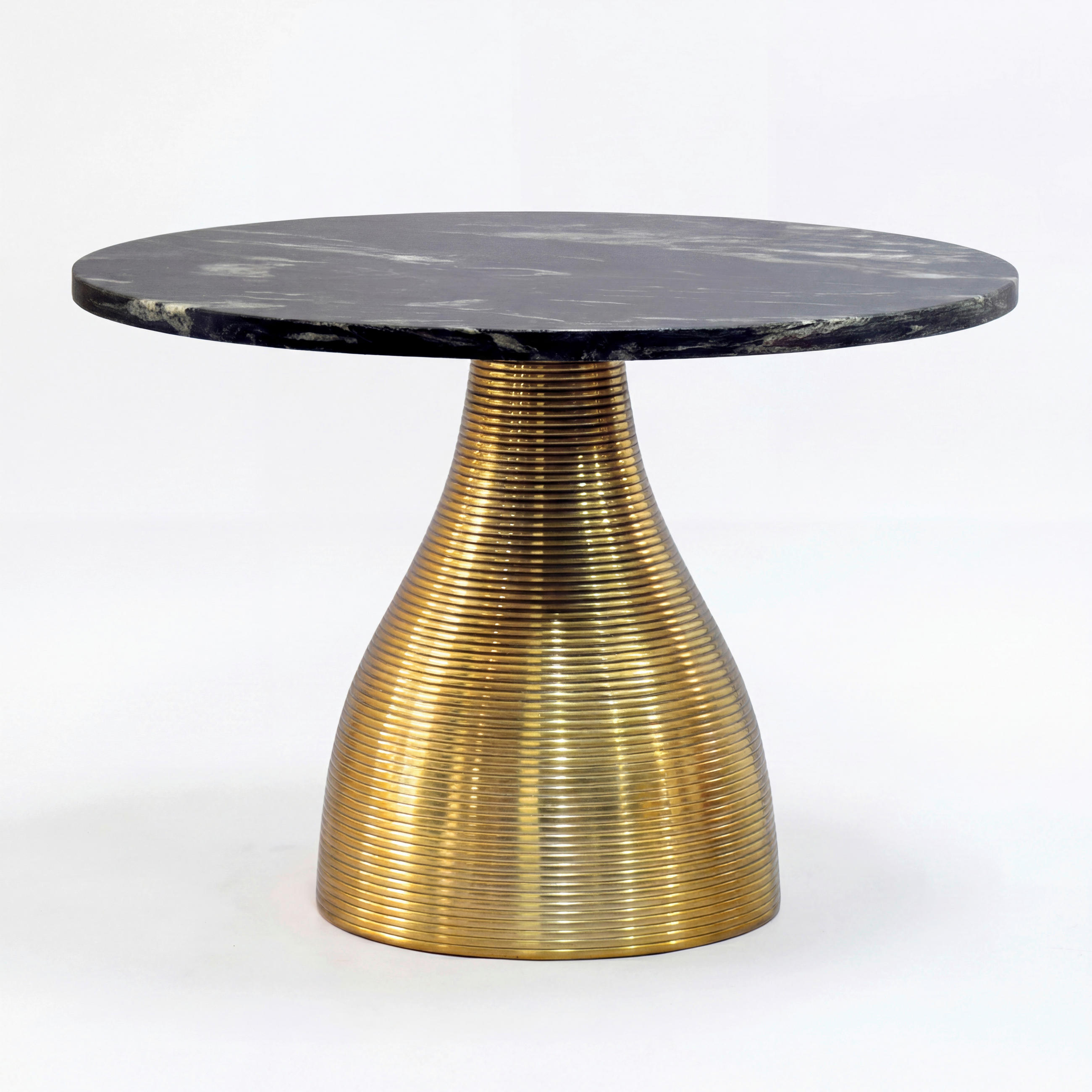 KONFERENČNÍ STOLEK, černá, kov, kámen, 60/60/40 cm - černá/barvy zlata, Design, kov/kámen (60/60/40cm) - Livetastic