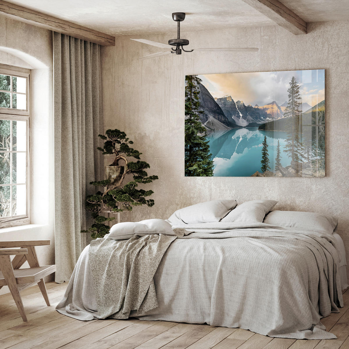 GLASBILD Landschaft & Natur 120/80 cm  - Multicolor, Basics, Glas/Papier (120/80cm)