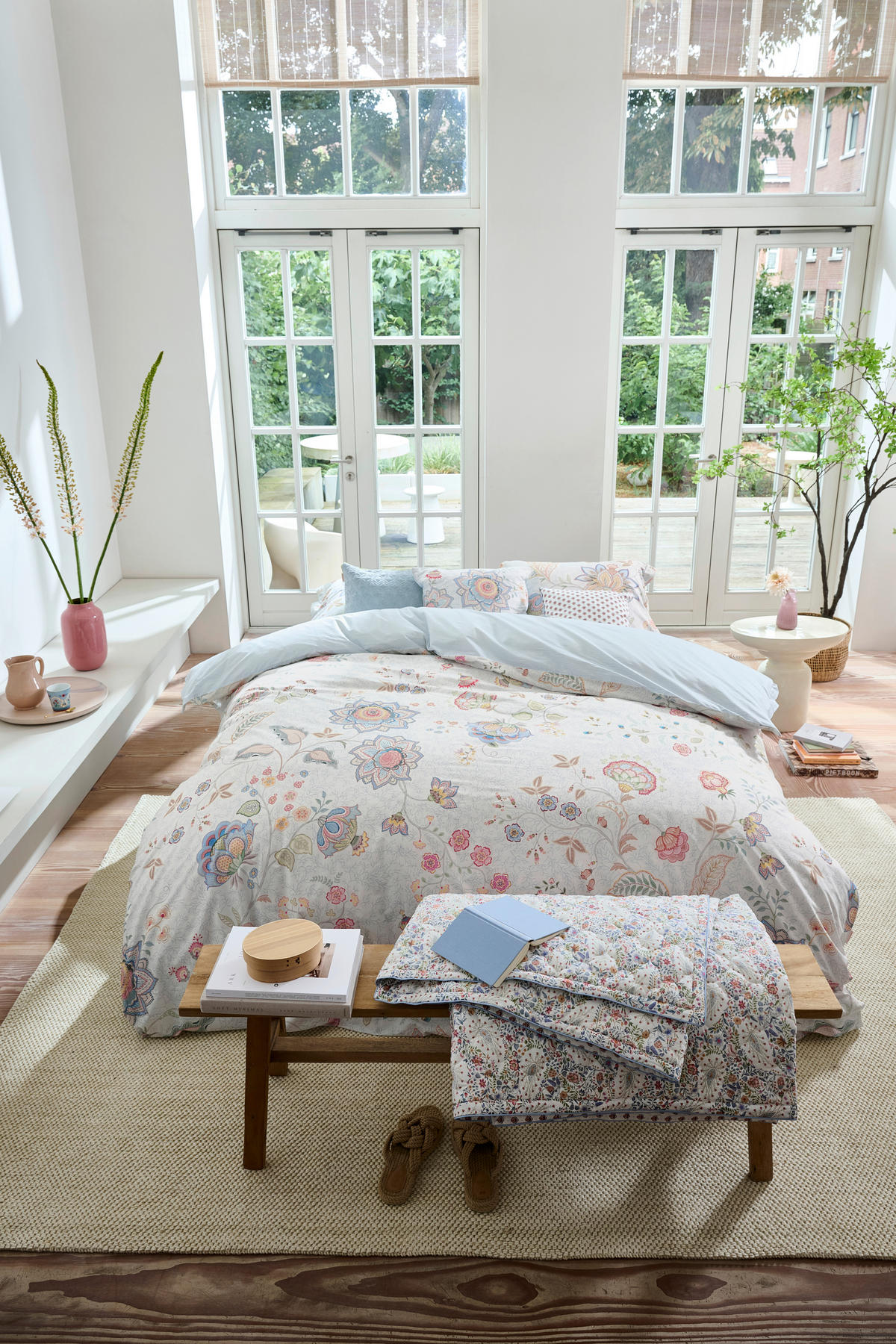 WENDEBETTWÄSCHE Mumbai Morning 140/200 cm  - Hellblau, Basics, Textil (140/200cm) - Pip Home