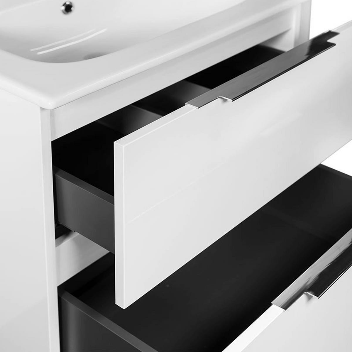 ELEMENT S UMIVAONIKOM  bijela visoki sjaj  - bijela visoki sjaj, Basics, drvni materijal/keramika (81/46,5/58cm)