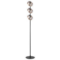 STOJACÍ LED LAMPA, 15/150 cm  - černá/hnědá, Design, kov/plast (15/150cm)