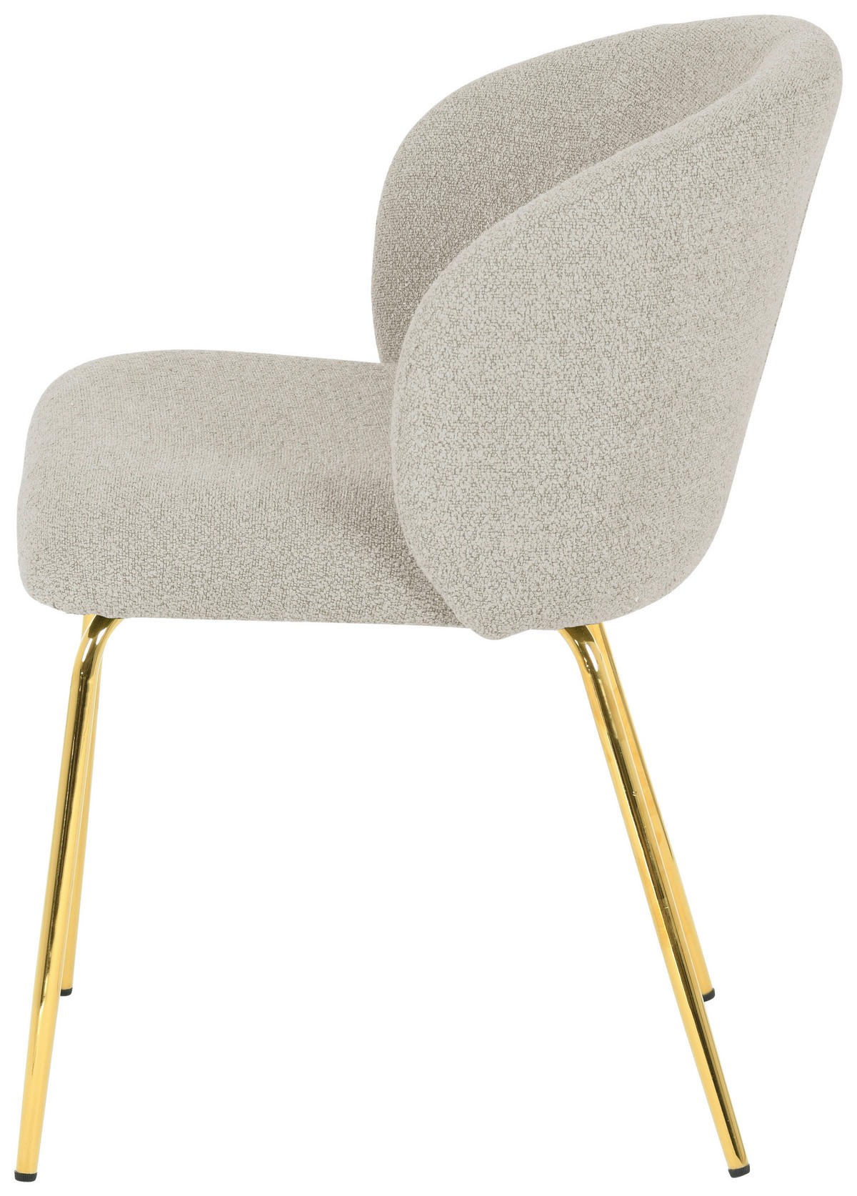 STUHL  in Eisen Bouclé  - Taupe/Goldfarben, Design, Textil/Metall (57/79/59cm) - Xora
