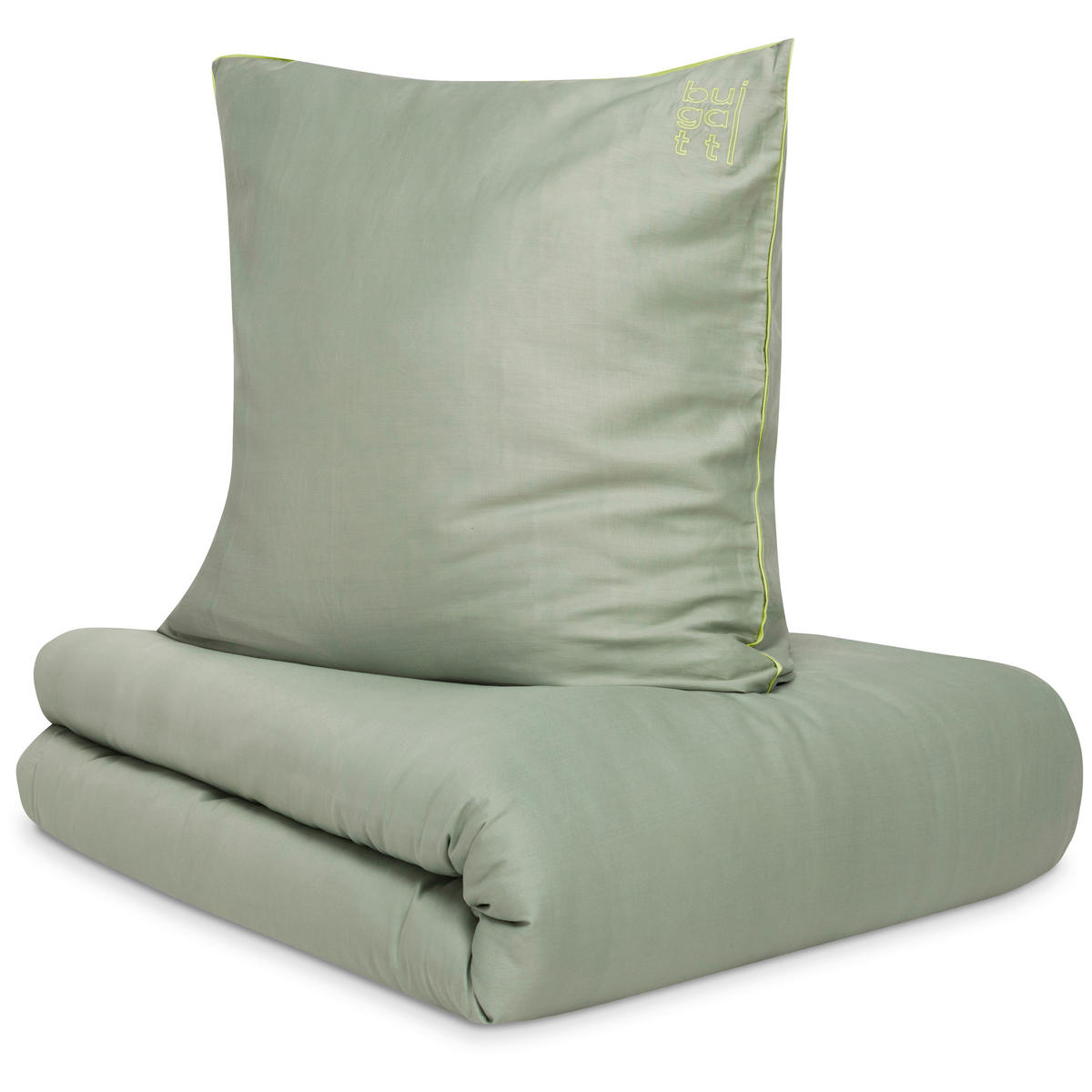 BETTWÄSCHE Makosatin 135/200 cm  - Salbeigrün, Basics, Textil (135/200cm) - Bugatti