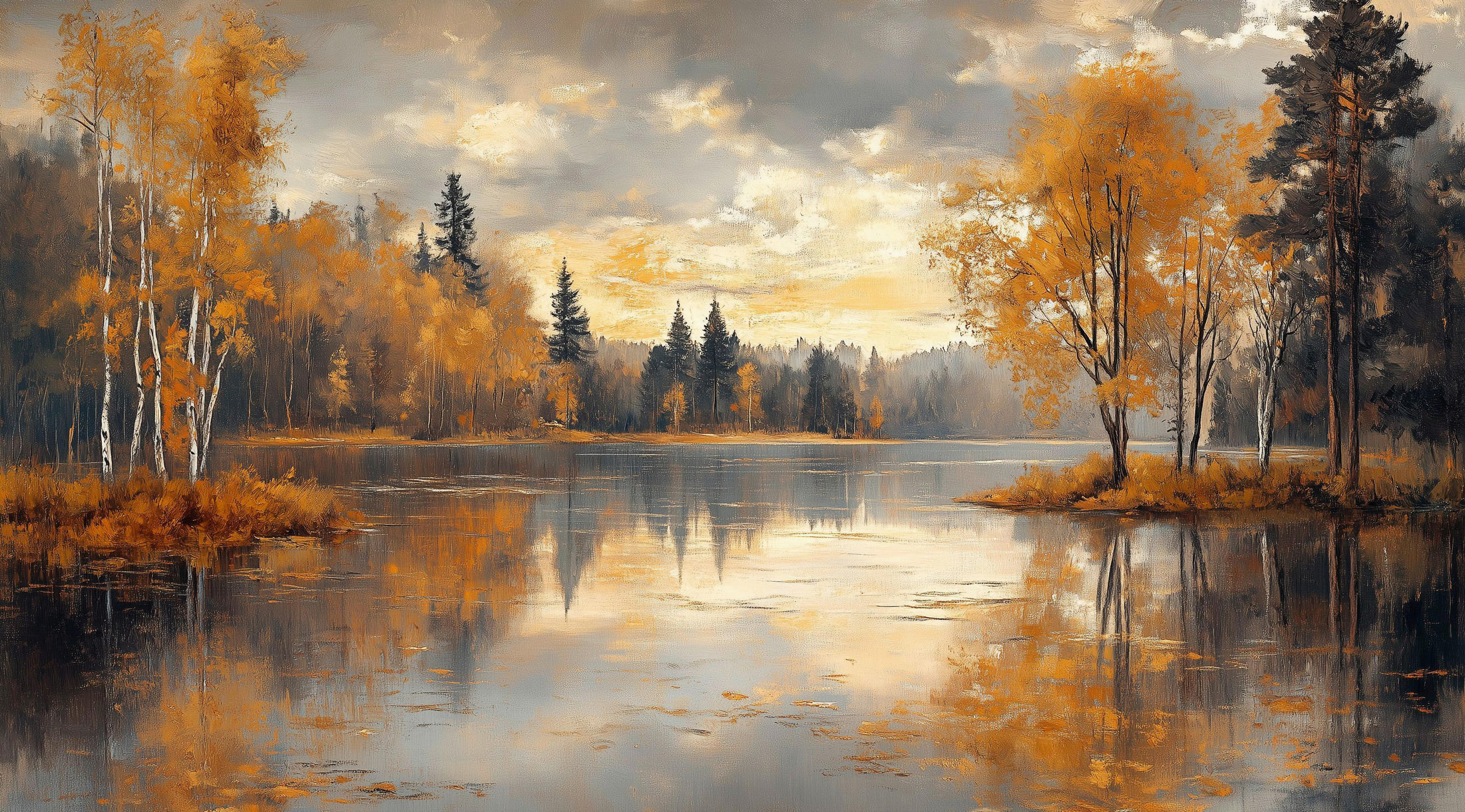 Euroart Aluminiumbild Autumn Landscape I Mehrfarbig 180x100x2 cm