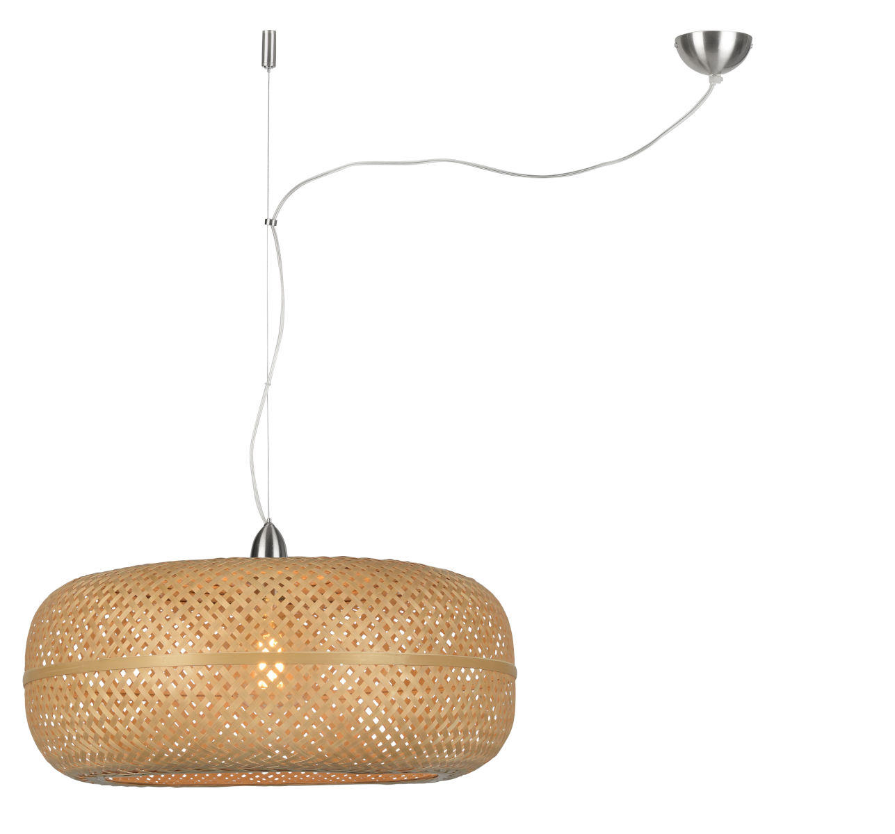 HÄNGELEUCHTE GOOD&MOJO 63/378 cm   - Chromfarben/Braun, Design, Naturmaterialien/Kunststoff (63/378cm) - Good & Mojo