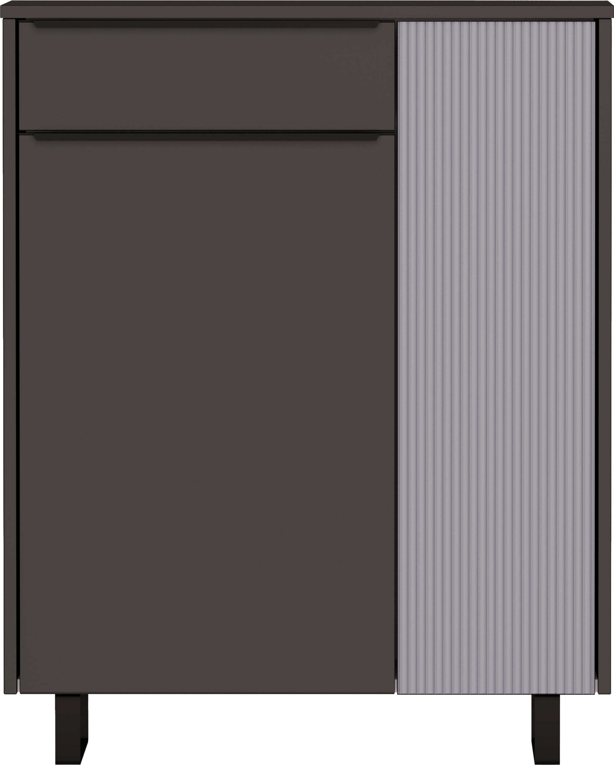 SCHUHSCHRANK  in 84/105/34 cm  - Anthrazit/Schwarz, Design, Glas/Holzwerkstoff (84/105/34cm) - Dieter Knoll