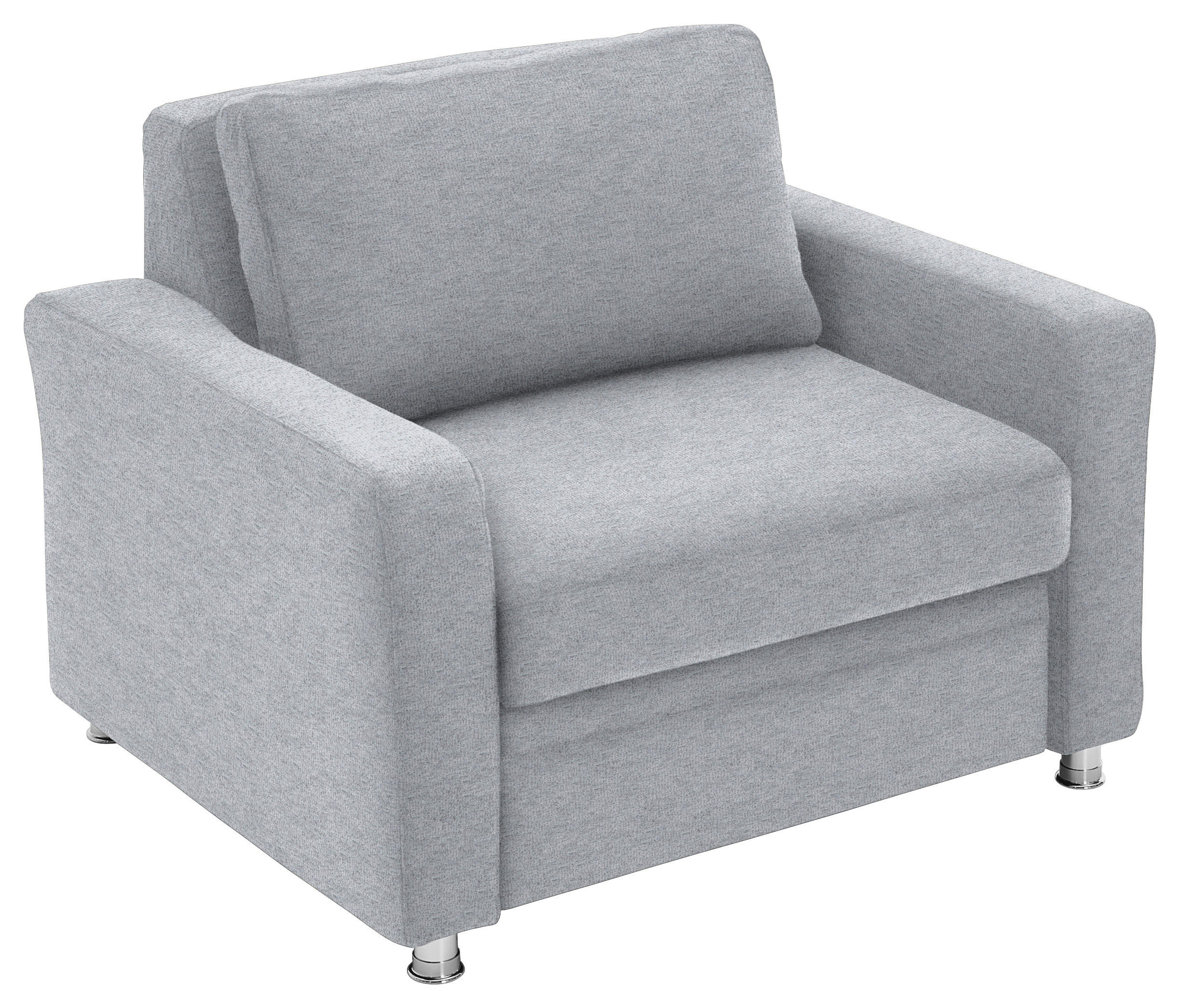 SCHLAFSESSEL  in Flachgewebe Hellgrau  - Hellgrau, KONVENTIONELL, Textil/Metall (116/90/100cm) - Beldomo Style