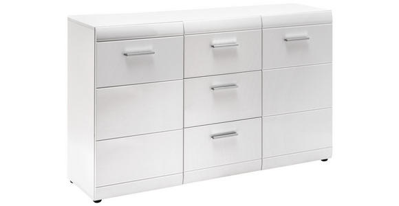 SIDEBOARD 144/86/40 cm  in Weiß  - Silberfarben/Weiß, Design, Holzwerkstoff/Kunststoff (144/86/40cm) - Carryhome