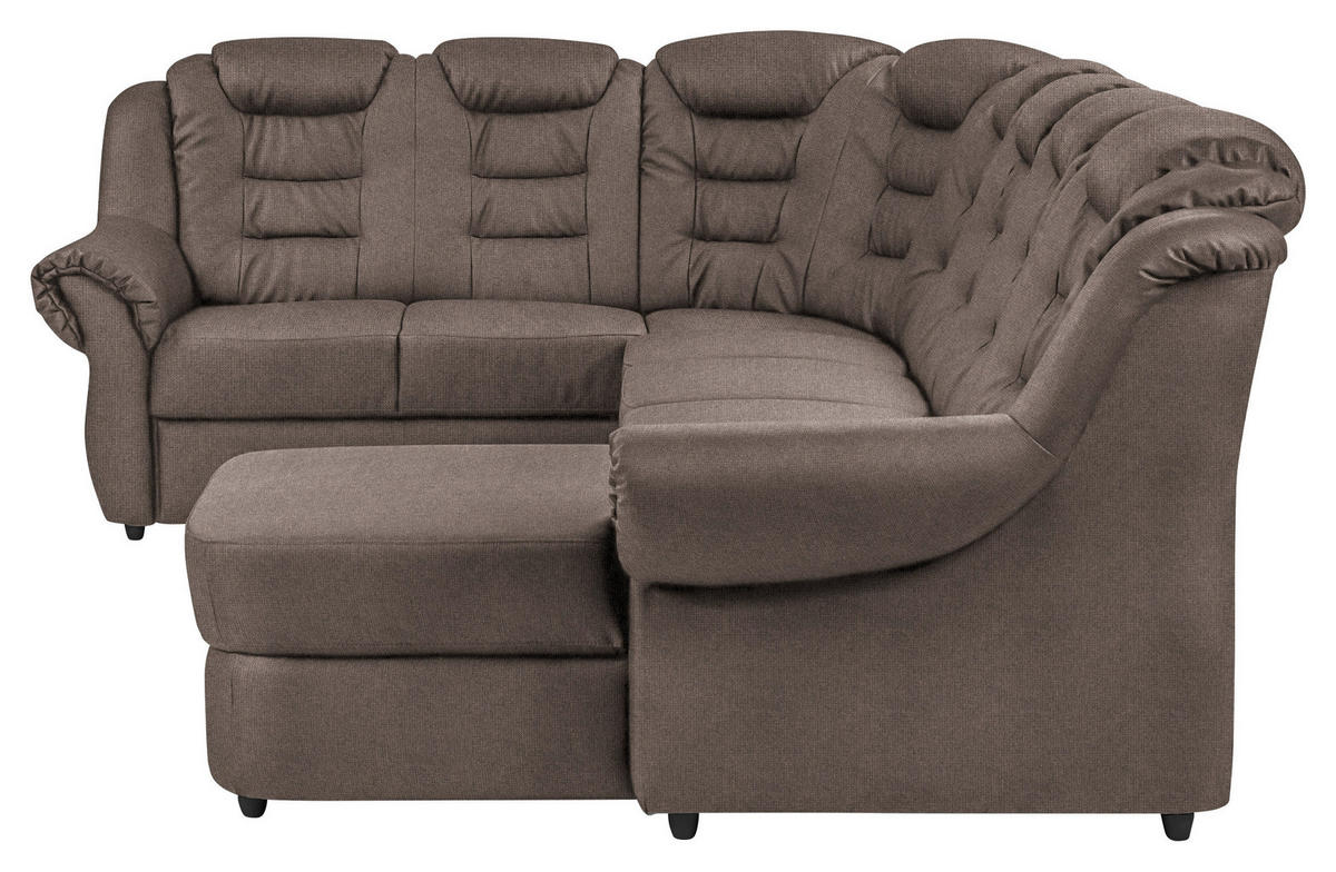 WOHNLANDSCHAFT Taupe Chenille  - Taupe/Schwarz, KONVENTIONELL, Kunststoff/Textil (216/333/165cm) - Livetastic