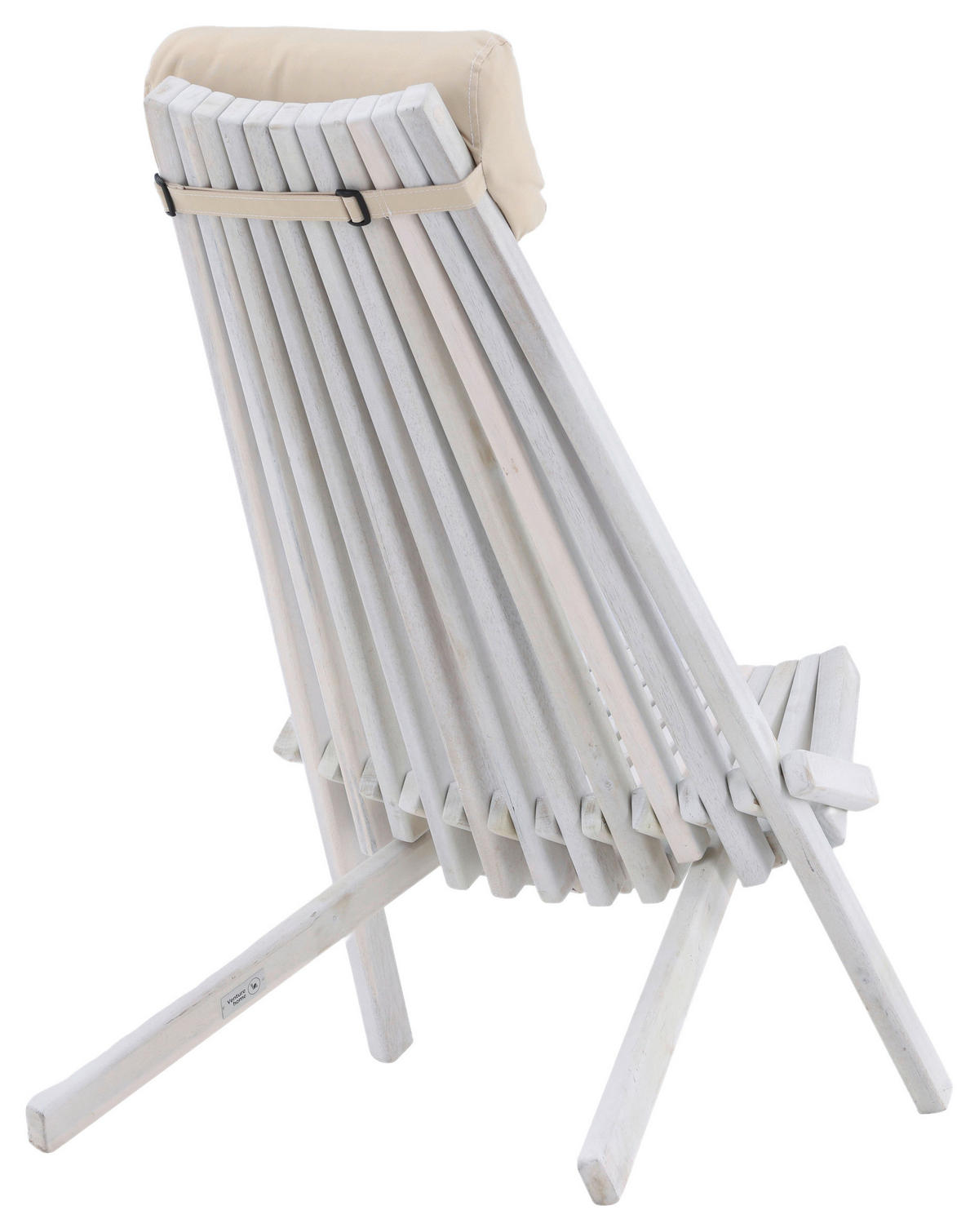 STRANDSTUHL Akazie Weiß  - Weiß, KONVENTIONELL, Holz (57/79/73cm) - Gardenson