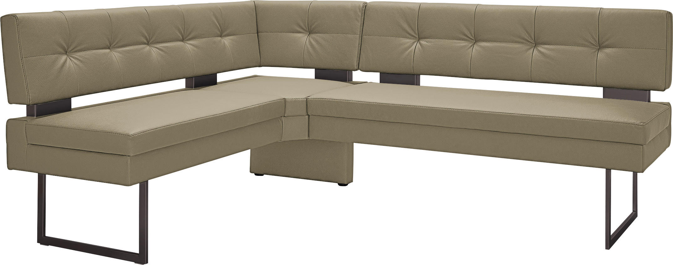 ECKBANK 158/200 cm Mikrofaser Grün   - Schwarz/Grün, Design, Textil/Metall (158/200cm) - Dieter Knoll