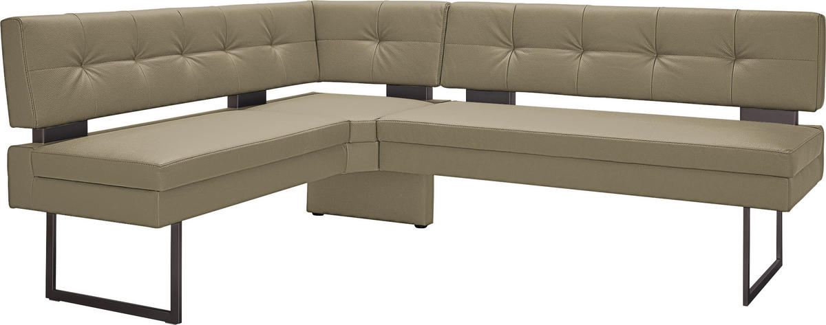 ECKBANK 158/200 cm Mikrofaser Grün   - Schwarz/Grün, Design, Textil/Metall (158/200cm) - Dieter Knoll