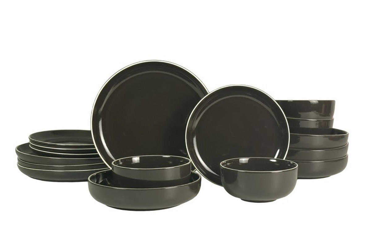 KOMBISERVICE Bastia mocha 16-teilig  - Mokka, Trend, Keramik - Novel