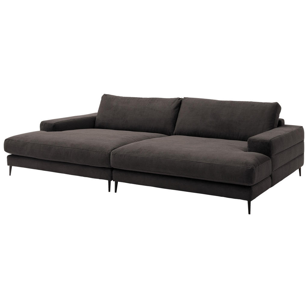 Thumbnail - Dieter Knoll Bigsofa, Dunkelbraun, Mokka, Textil, 2-Sitzer, Füllung: Federn, Kaltschaum, Vlies, 296x83x177 cm, Typenausw...
