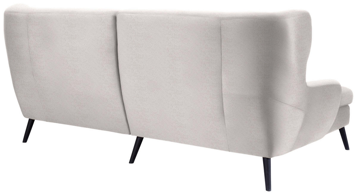 ECKSOFA Beige Flachgewebe  - Beige/Schwarz, Design, Holz/Textil (165/237cm) - Stylife