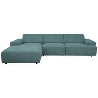 ECKSOFA 184/294 cm  in Flachgewebe Petrol Rücken echt  184/294 cm  - Petrol/Schwarz, KONVENTIONELL, Kunststoff/Textil (184/294cm) - Hom`in