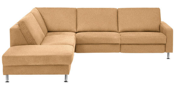 ECKSOFA  in Mikrofaser Honig  242/275 cm  - Alufarben/Honig, Design, Textil/Metall (242/275cm) - Dieter Knoll