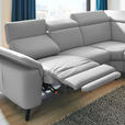 ECKSOFA  in Echtleder Grau  285/239 cm  - Schwarz/Grau, Design, Leder/Metall (285/239cm) - Cantus