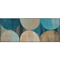 LÄUFER 75/190 cm Galaxia  - Blau/Beige, KONVENTIONELL, Kunststoff (75/190cm) - wash+dry