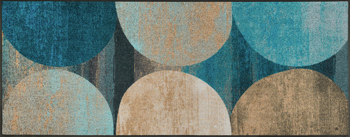 LÄUFER 75/190 cm Galaxia  - Blau/Beige, KONVENTIONELL, Kunststoff (75/190cm) - wash+dry