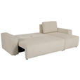ECKSCHLAFSOFA  mit Cord Creme  - Creme/Schwarz, KONVENTIONELL, Textil (248/146cm) - Xora