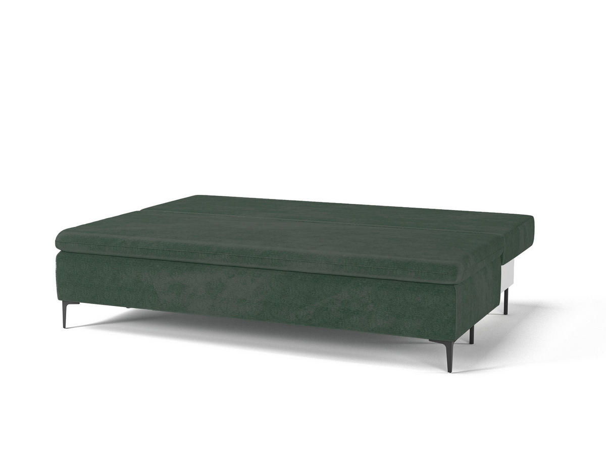 SCHLAFSOFA ROXY in Flachgewebe Dunkelgrün  - Dunkelgrün/Schwarz, Design, Textil/Metall (200/96/93cm) - MID.YOU