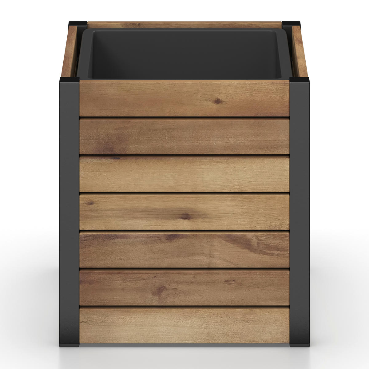 VYVÝŠENÝ ZÁHON  - barvy akácie, Moderní, kov/dřevo (32/34/32cm) - Bessagi Garden