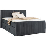 BOXSPRINGBETT 160/200 cm  in Dunkelgrau  - Dunkelgrau/Schwarz, KONVENTIONELL, Kunststoff/Textil (160/200cm) - Carryhome